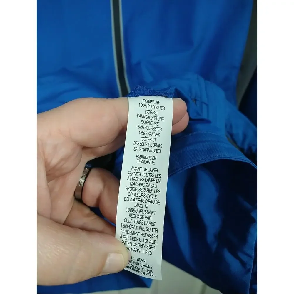 L.L. Bean Men's 2X Track Jacket Blue Black Lightweight Full Zip Pockets...
